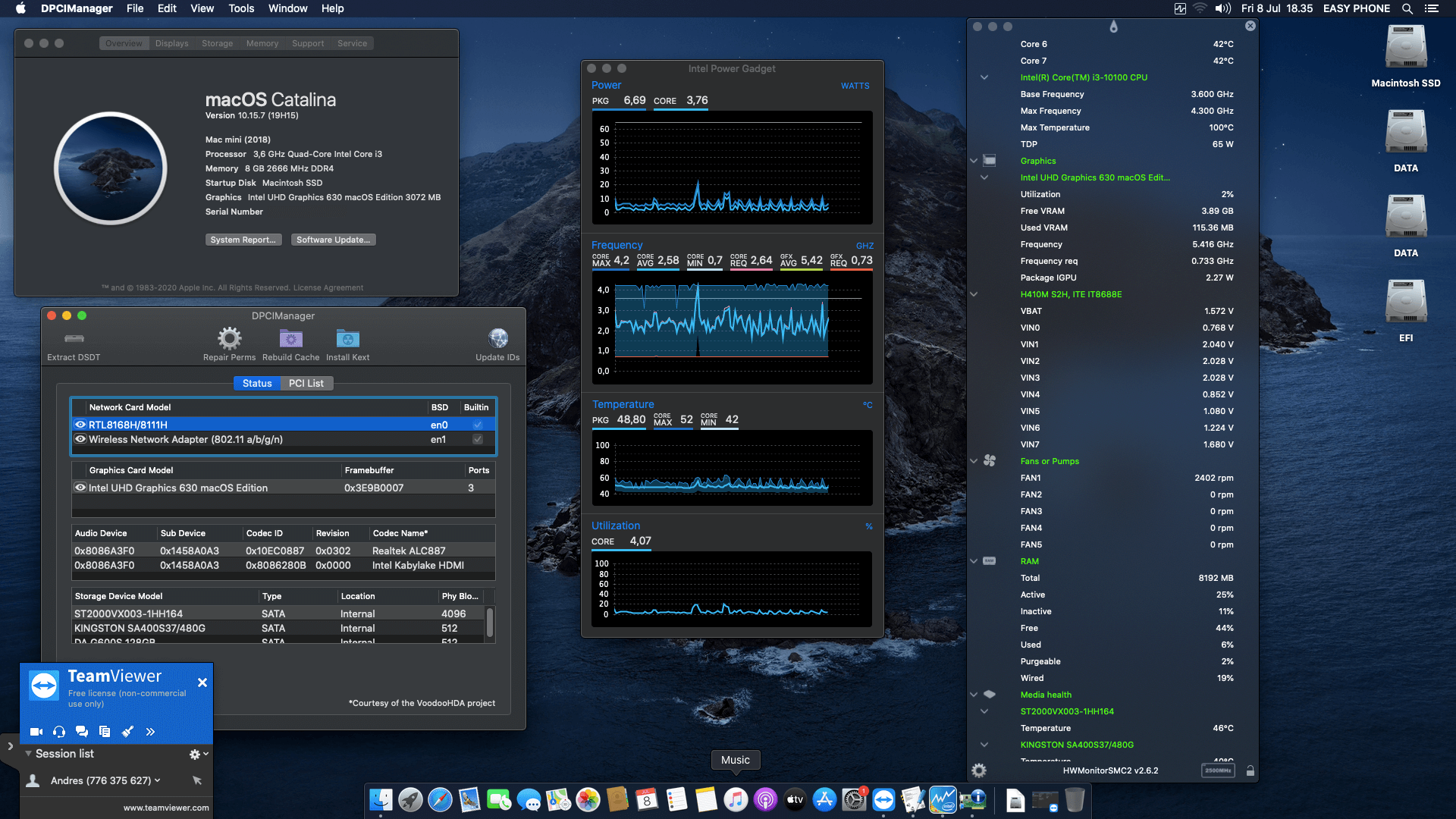 Success Hackintosh macOS Catalina 10.15.7 Build 19H15 in Gigabyte H410M-S2H + Intel Core i3 10100